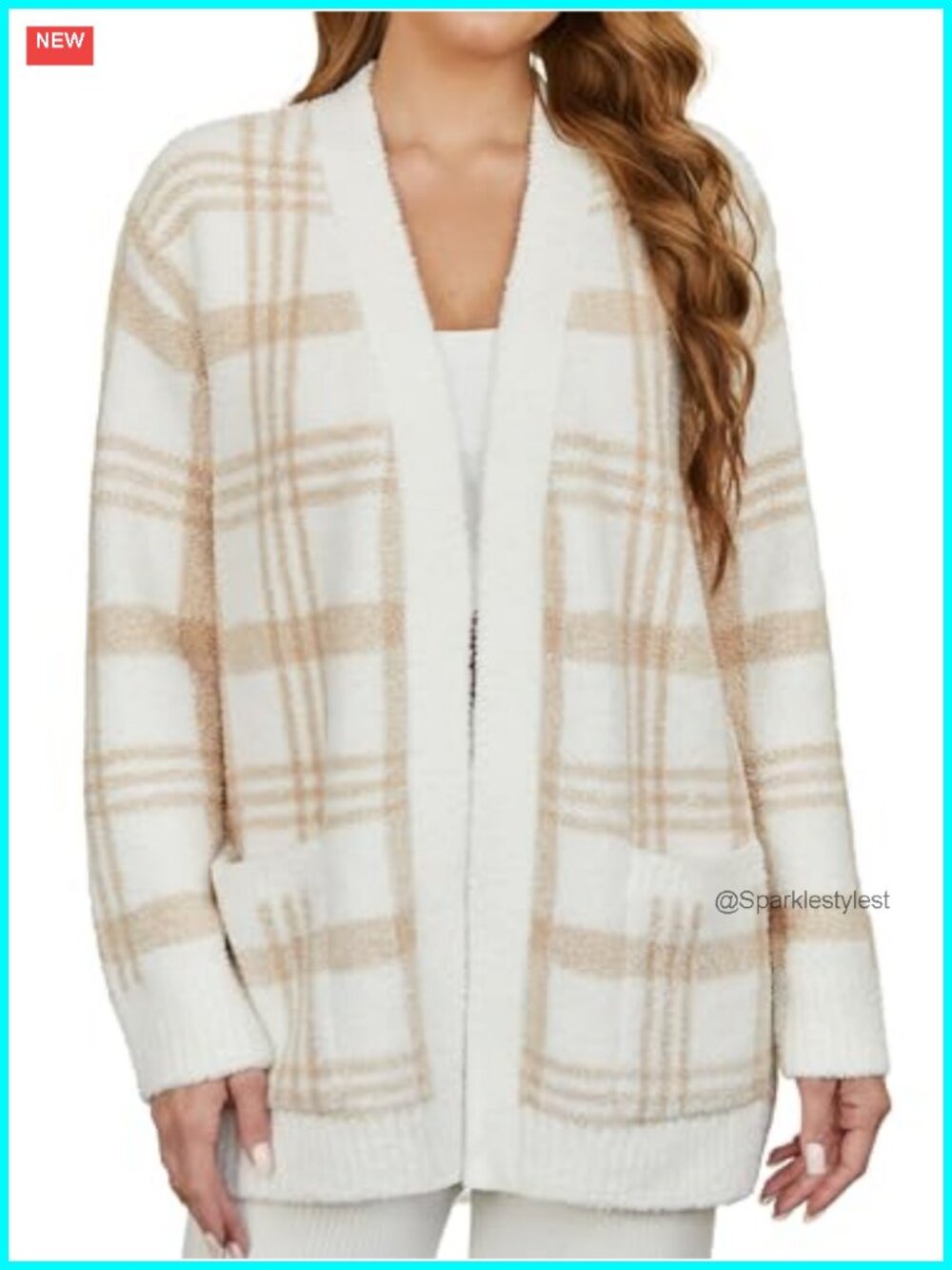 Snuggle Sac Women's Open Front Cardigan Sweater with Pockets
